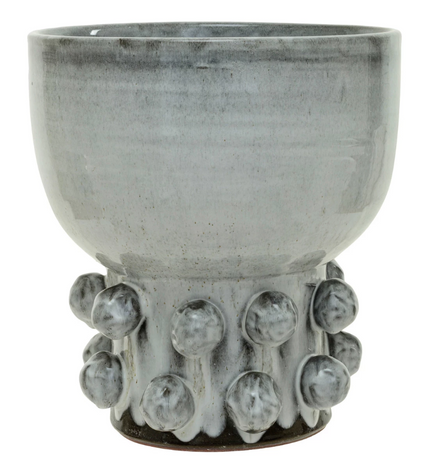 Terra-cotta Footed Vase w/ Raised Dots