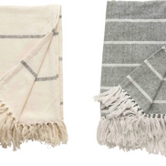 Striped Throw with Fringe