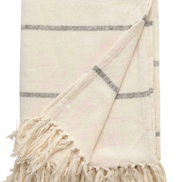 Striped Throw with Fringe