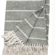 Striped Throw with Fringe
