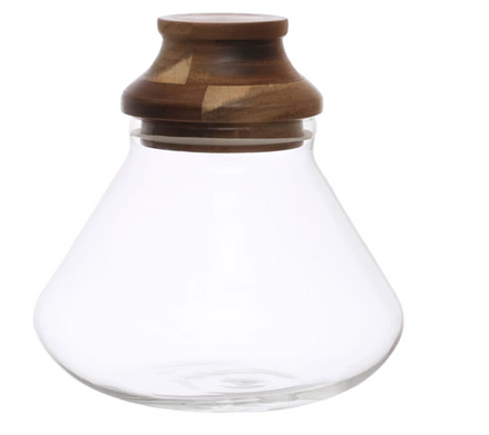Acacia Wood Lidded Glass Jar
