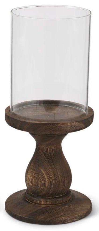 14” Glass Canister W/ Wood Base