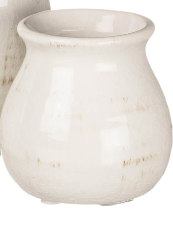 Vase Aged Cream Ceramic