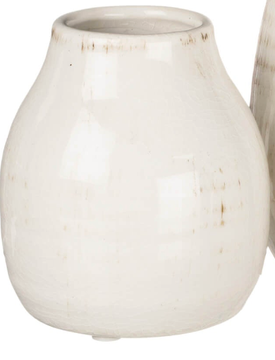 Vase Aged Cream Ceramic