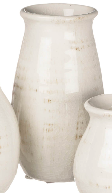Vase Aged Cream Ceramic