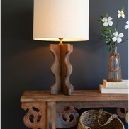 Wavy Mango Wood Table Lamp