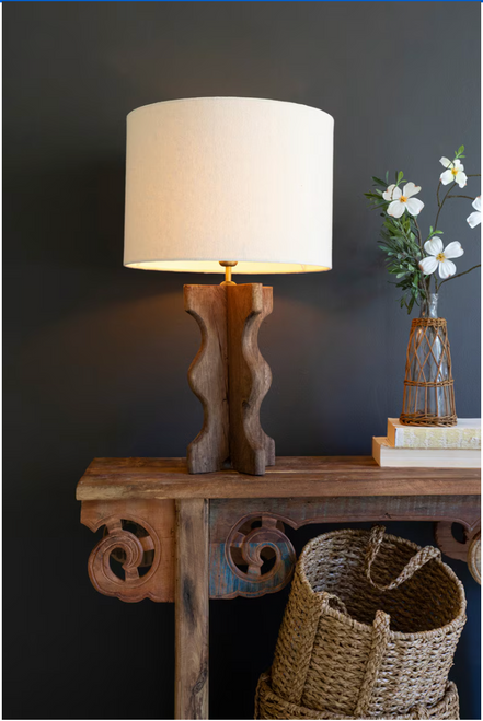 Wavy Mango Wood Table Lamp