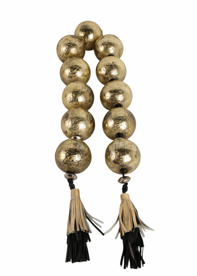 Gold Glass Garland with Tassel