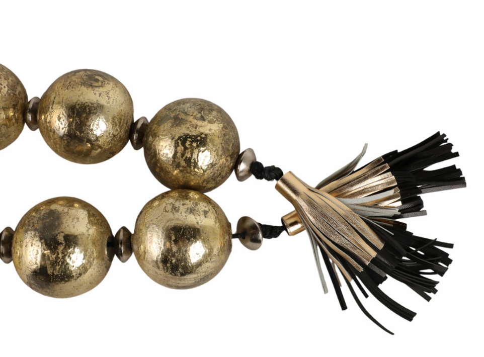 Gold Glass Garland with Tassel