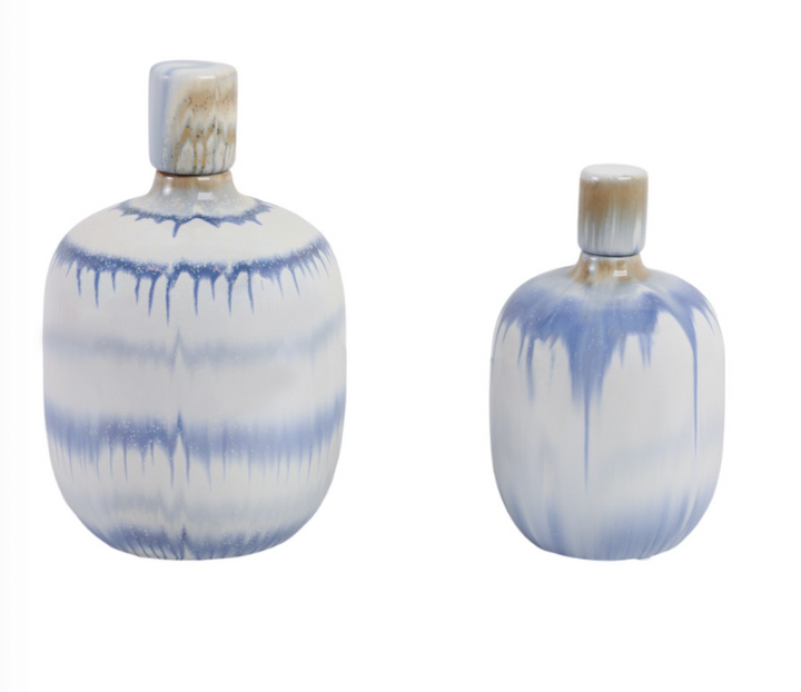 Blue and White Ceramic Jar