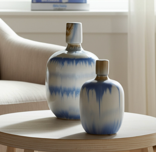 Blue and White Ceramic Jar