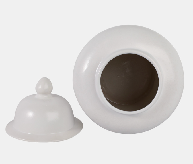Matte White Temple Jar