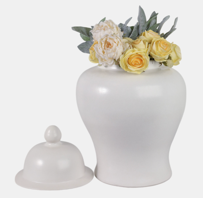 Matte White Temple Jar