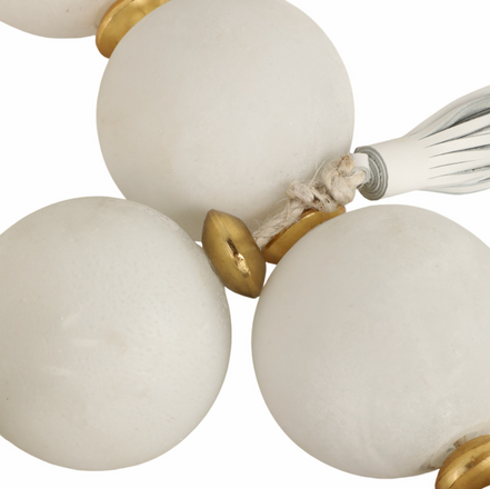 56" Camas White Glass Garland w/ Tassel