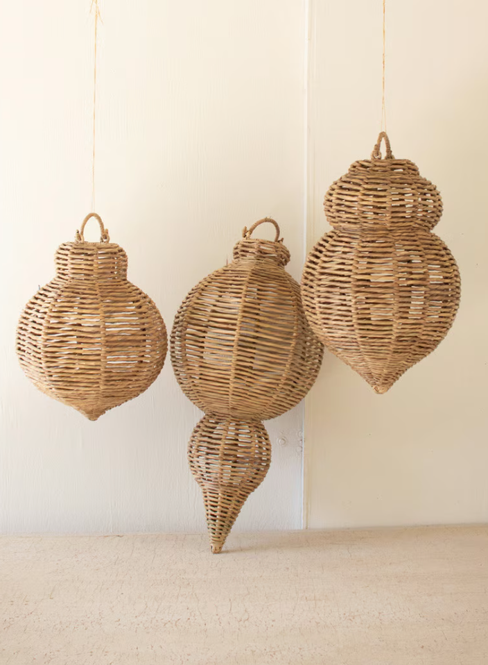 Woven Seagrass and Iron Ornament