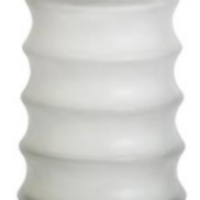 Gray Ribbed Handblown Glass Vases