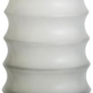 Gray Ribbed Handblown Glass Vases
