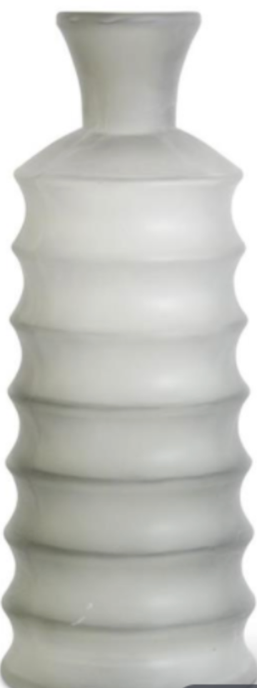 Gray Ribbed Handblown Glass Vases