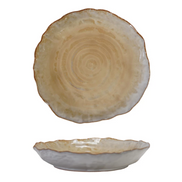Stoneware Organic Shaped Plate, Reactive Glaze