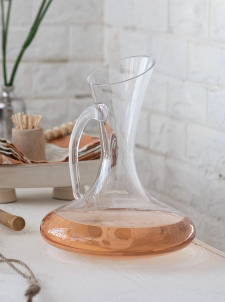 2 Quart Glass Wine Decanter w/ Handle