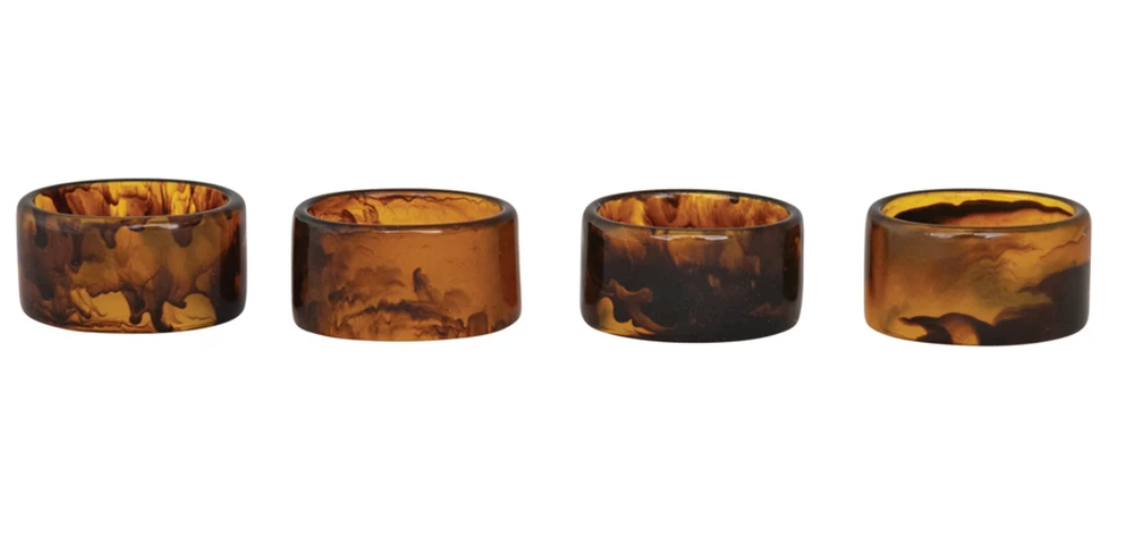 Tortoise Shell Napkin Rings – Halo Home