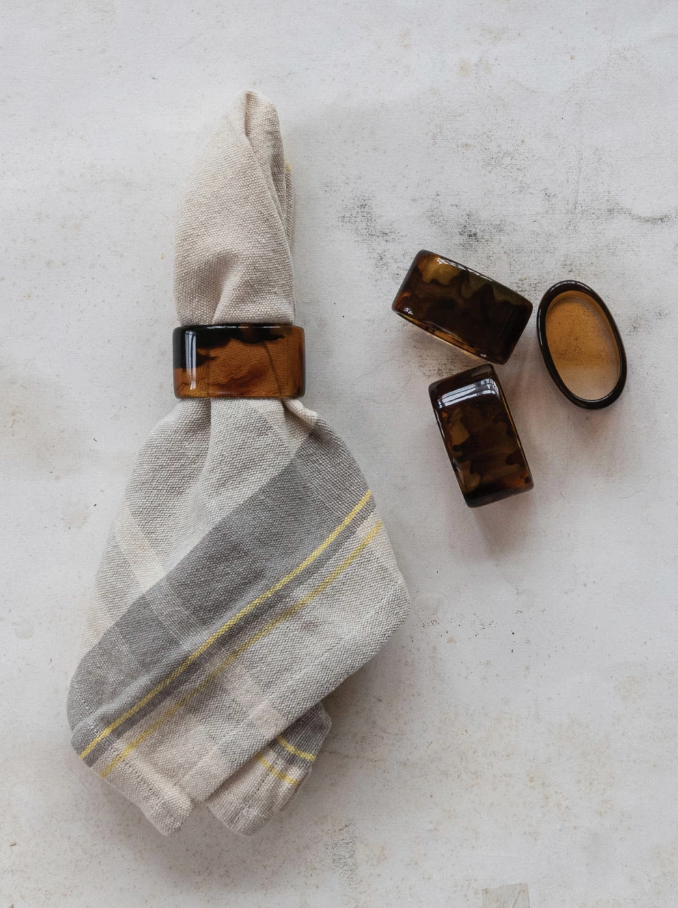 Tortoise Shell Napkin Rings