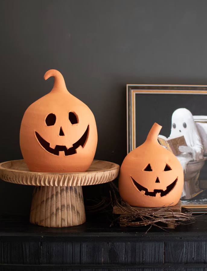 Handcrafted Terracotta Jack-O-Lantern