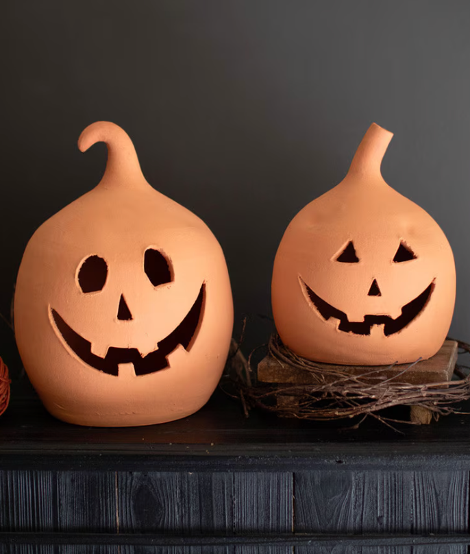 Handcrafted Terracotta Jack-O-Lantern