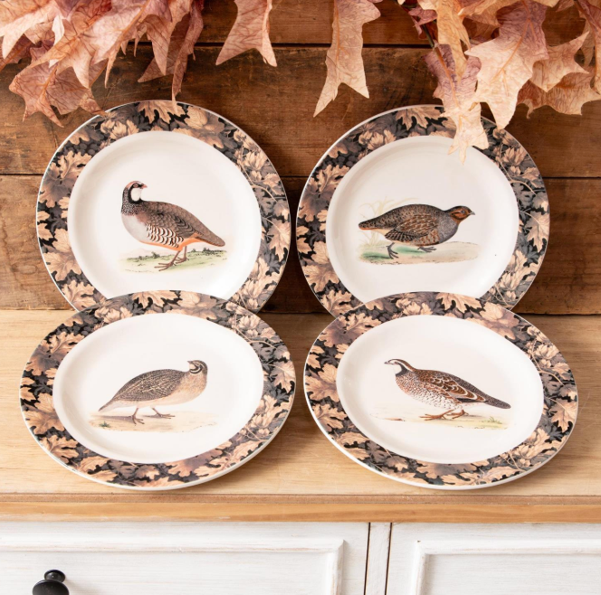 Vintage Quail Plates