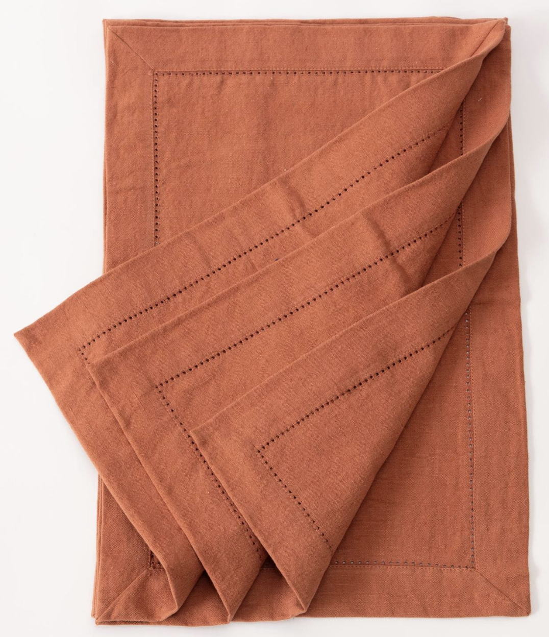 Stonewashed Linen Placemat in Rust