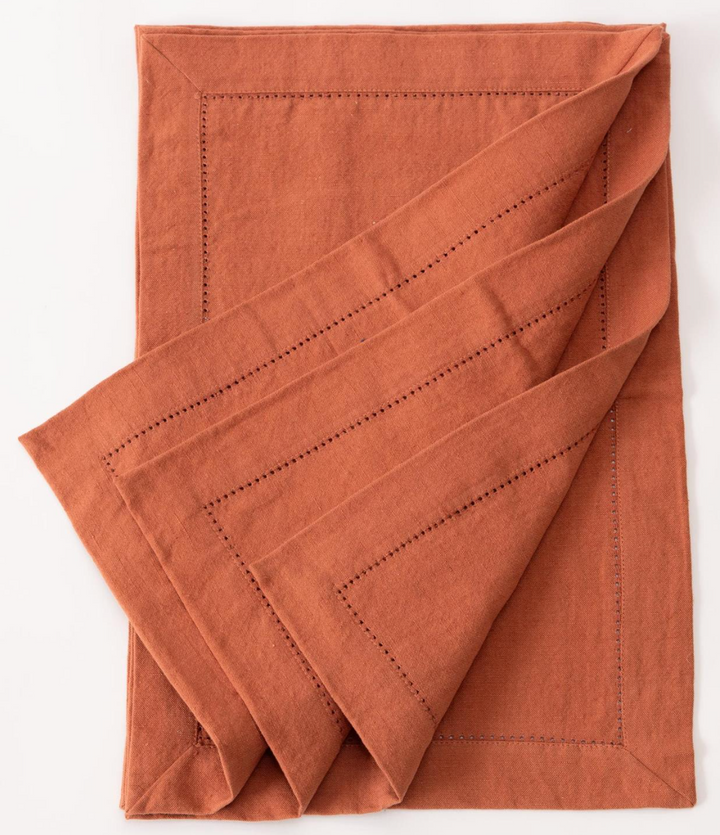 Stonewashed Linen Placemat in Rust