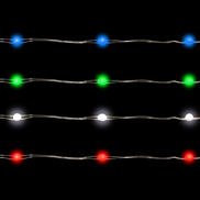 Battery Operated 50L Big Seed Micro Light - Assorted Color Strands/Silver Wire