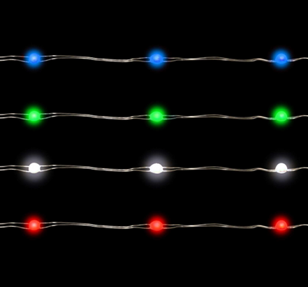 Battery Operated 50L Big Seed Micro Light - Assorted Color Strands/Silver Wire