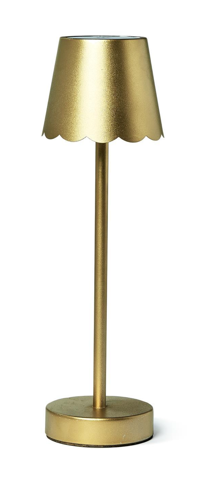 LED Portable Cordless Table Lamp with Scalloped Edge Shade