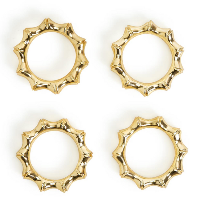 Set of 4 Golden Napkin Rings