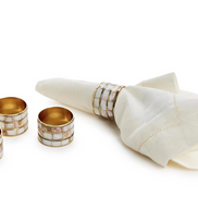 Set of 4 Mother of Pearl Napkin Ring