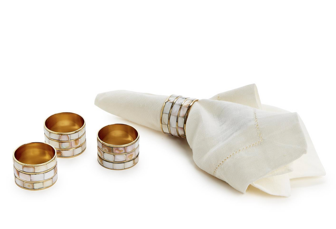 Set of 4 Mother of Pearl Napkin Ring