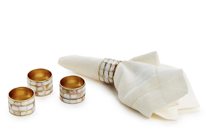 Set of 4 Mother of Pearl Napkin Ring