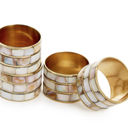 Set of 4 Mother of Pearl Napkin Ring