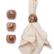 Set of 4 Tiger Cowrie Napkin Holders