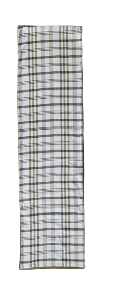 Two-Sided Stonewashed Cotton Double Cloth Table Runner w/ Cotton Back