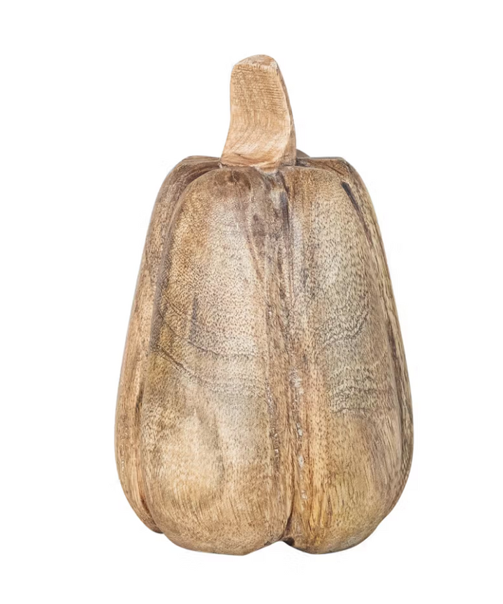 Carved Mango Wood Pumpkin