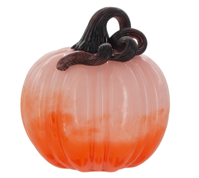 Ombre Pink and Orange Glass Pumpkin Collection