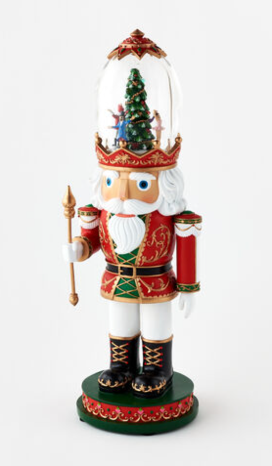 Nutcracker with Musical Snow Globe Hat