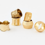 Set of 4 Gold Napkin Rings Assorted Styles