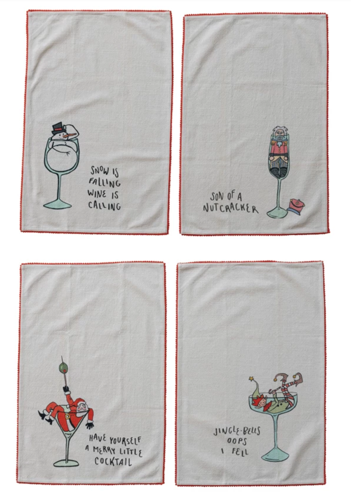 Tea Towel with Holiday Saying