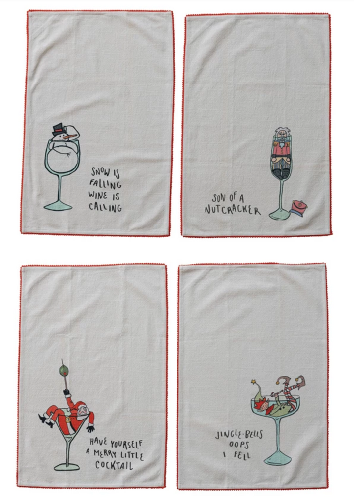 Tea Towel with Holiday Saying