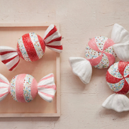 Oversized Foam Candy Ornaments with Glitter & Beads