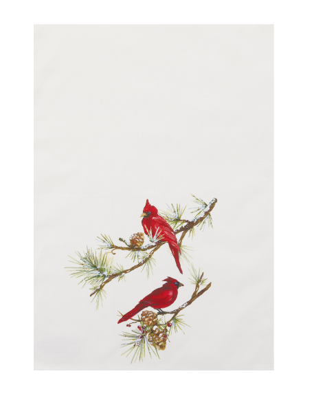Snow Cardinals Kitchen Towel
