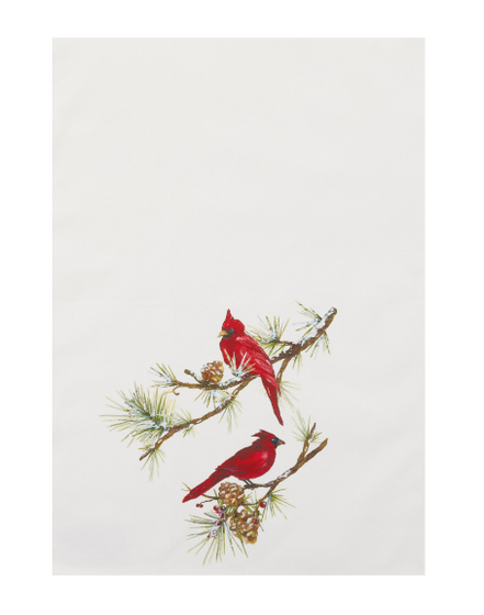 Snow Cardinals Kitchen Towel